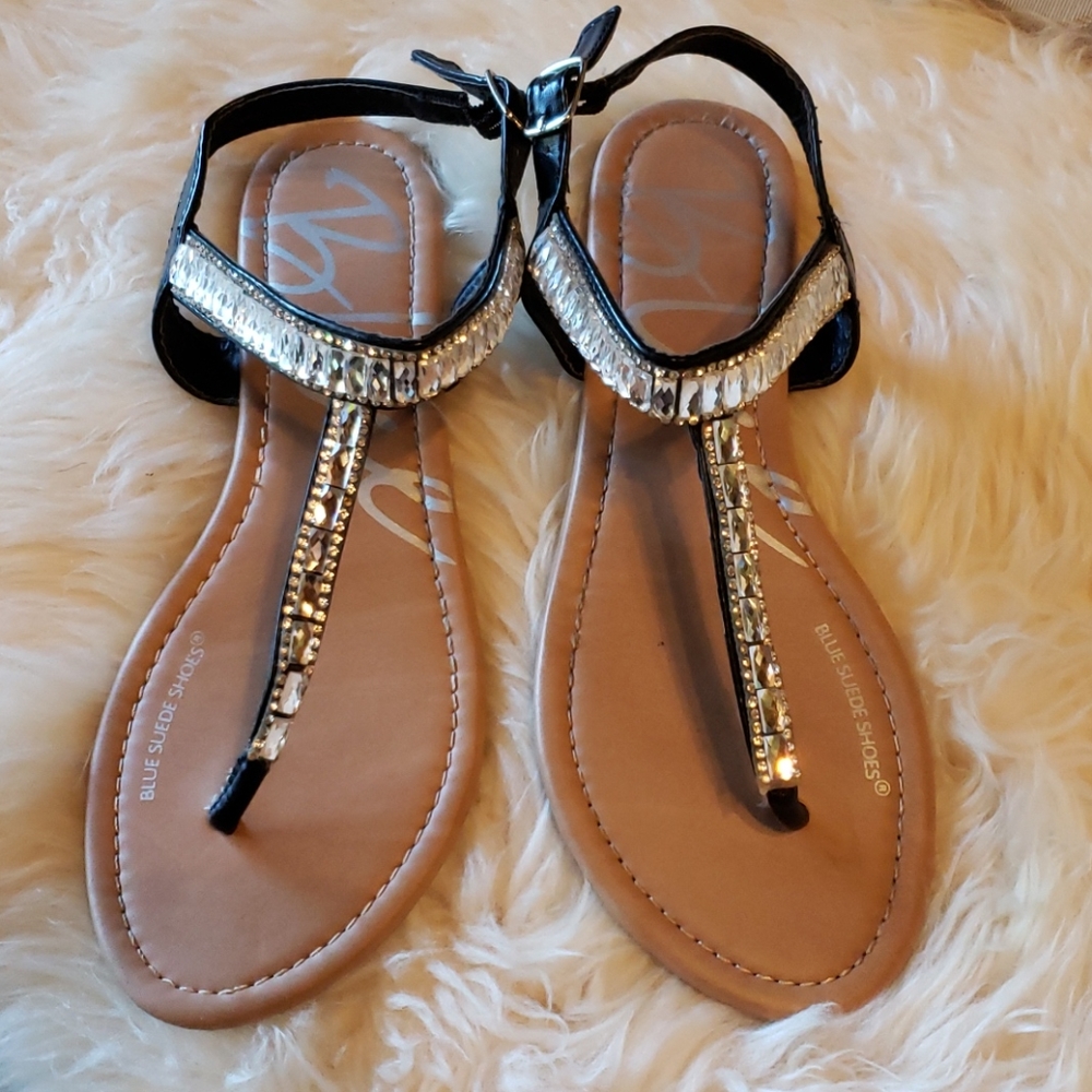 Blingy Blue Suede Shoes